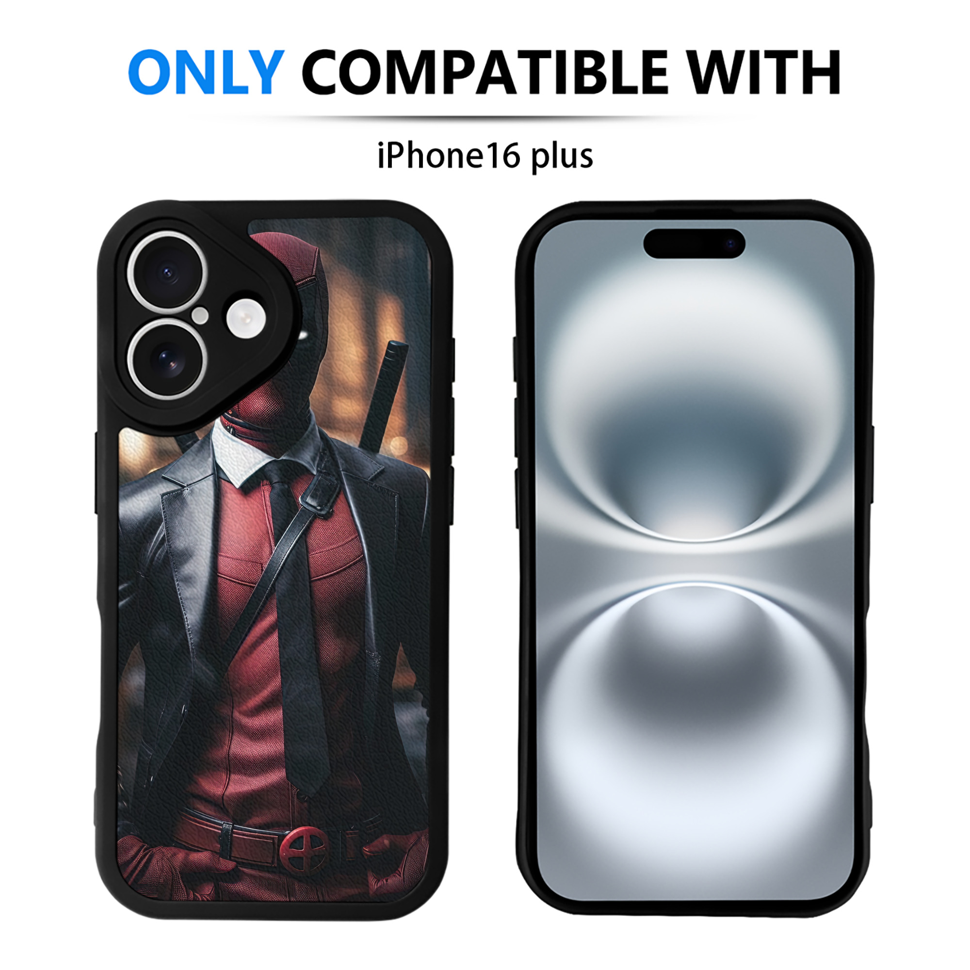 （画像用） Deadpool デッドプール 【iPhone 16シリーズ対応】シリコンスマホケース（レザー調） 材質：シリコン